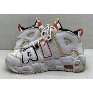 Nike Air More Uptempo GS White Red Yellow DD9282-100 w/ Box & Extra Laces 5.5Y